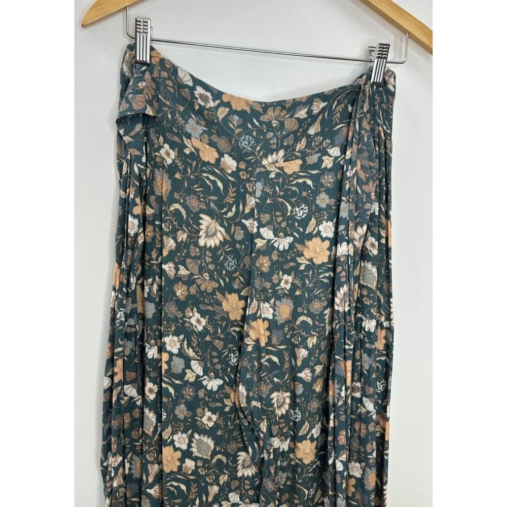 Easel Wide Leg Ruffle Pull On Elastic Waist Pant Floral Small Boho Beachy Resort - Picture 15 of 16